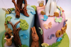 Stickman-and-Unicorn-Split-Birthday-Cake