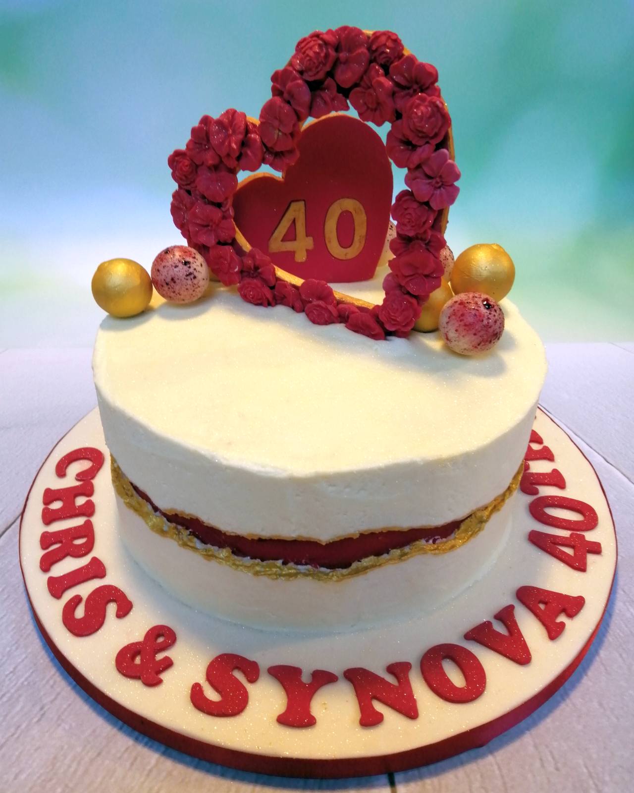Ruby Red 40Th. Anniversary Cake - CakeCentral.com